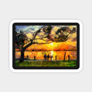 Watching the sunset with Van Gogh Magnet