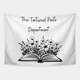 The Tortured Poets Department Open floral book design Tapestry