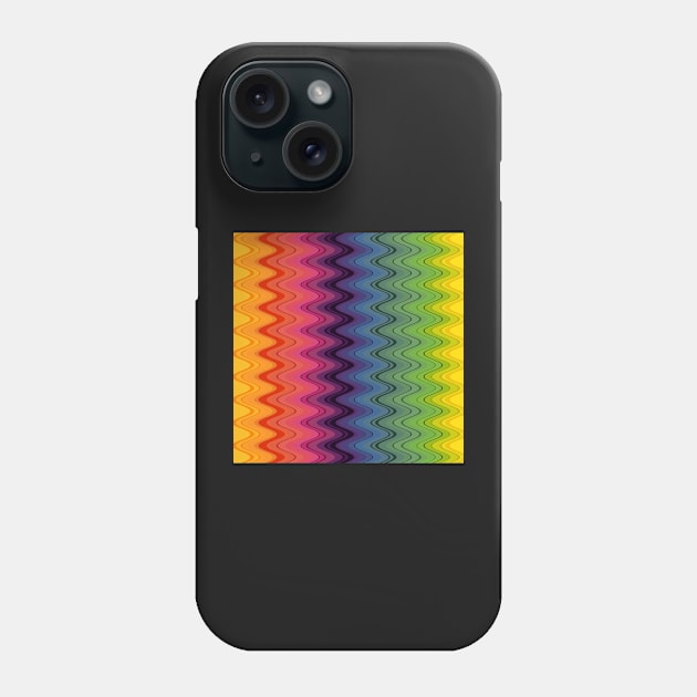 Rainbow waves pattern vertical Phone Case by WesternExposure