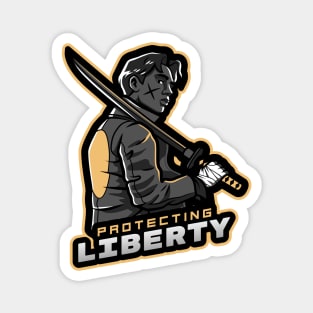 Protecting Liberty - Japanese Sword Magnet