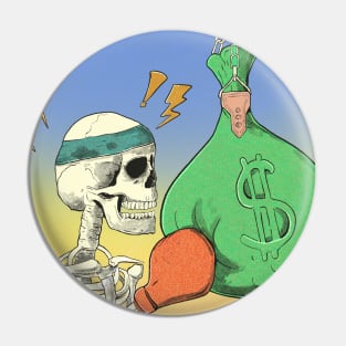 Macabre Skeleton Boxing Pin