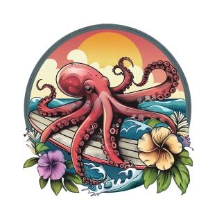 Surfing Octopus T-Shirt