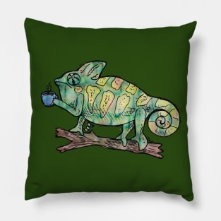 Coffee Chameleon Pillow