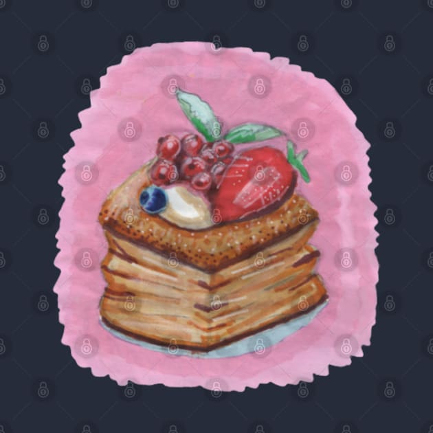 Yummy Pancakes with Berries by Mila-Ola_Art