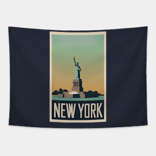 A Vintage Travel Art of New York - US Tapestry