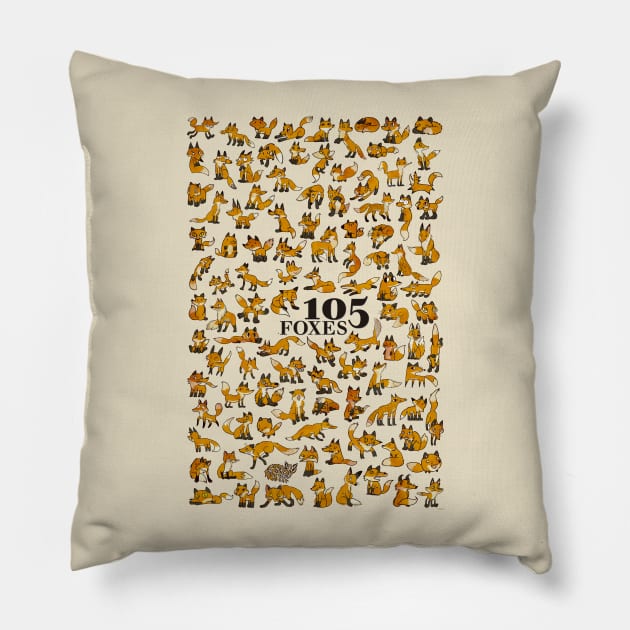 105 Foxes Pillow by chikoristore