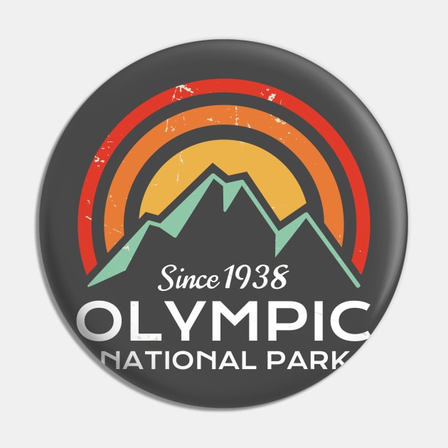 Olympic National Park Retro Pin by roamfree