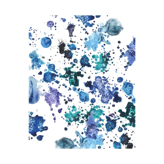 blue purple green splash watercolour by colorandcolor