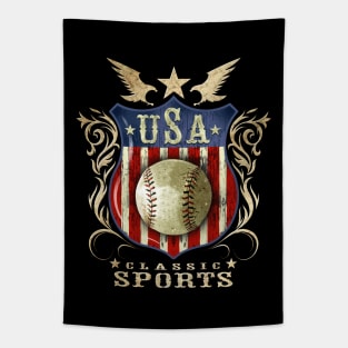 USA Classic vintage Baseball sports logo Tapestry