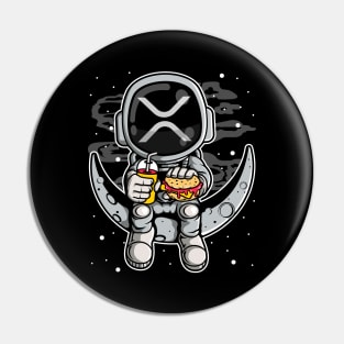 Astronaut Fastfood Ripple XRP Coin To The Moon Crypto Token Cryptocurrency Wallet HODL Birthday Gift For Men Women Pin