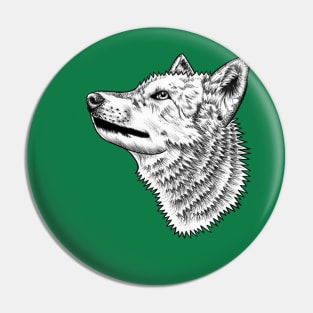 Wolf - ink illustration Pin