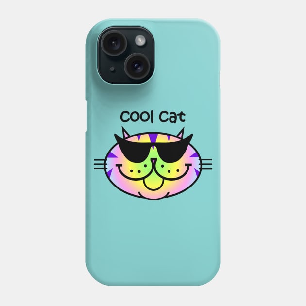 Cool Cat 2 - Rainbow Tabby Phone Case by RawSunArt