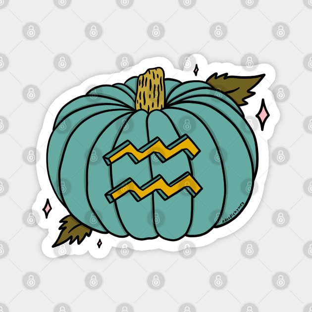 Aquarius Pumpkin Magnet by Doodle by Meg