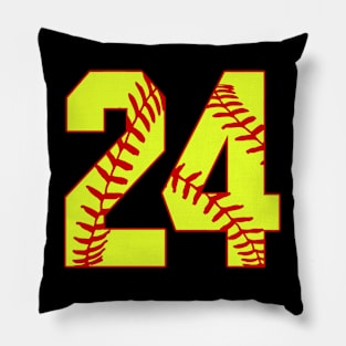 Fastpitch Softball Number 24 #24 Softball Shirt Jersey Uniform Favorite Player Biggest Fan Pillow