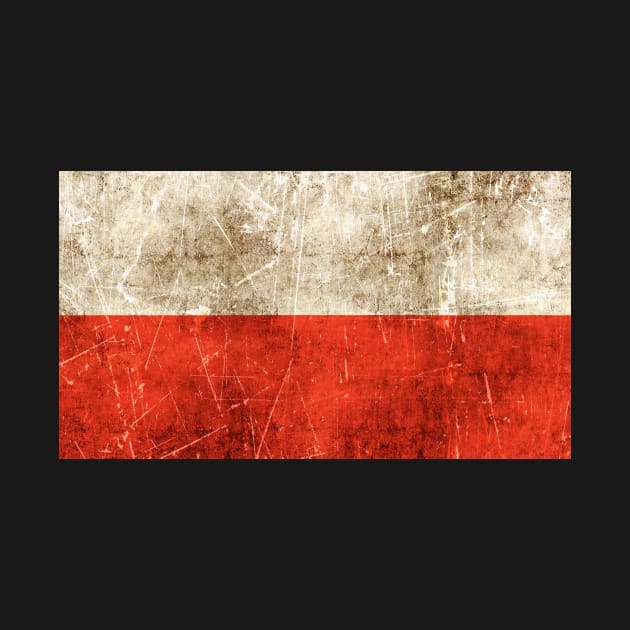 Vintage Aged and Scratched Polish Flag by jeffbartels