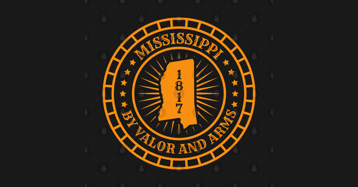 Mississippi MS Map Slogan Motto By Valor and Arms The Magnolia