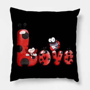 Ladybugs Love Story Design Pillow