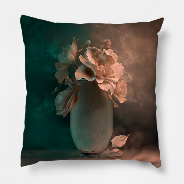 Beautiful flowers in a vase Pillow by KIDEnia