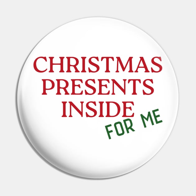 Christmas Presents Inside For Me. Christmas Shopping Tote Bag. Tote Bag for All Your Xmas Shopping and Stuff. Gift for Christmas. Color Red and Green Pin by That Cheeky Tee