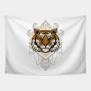 Wild tiger mandala Tapestry