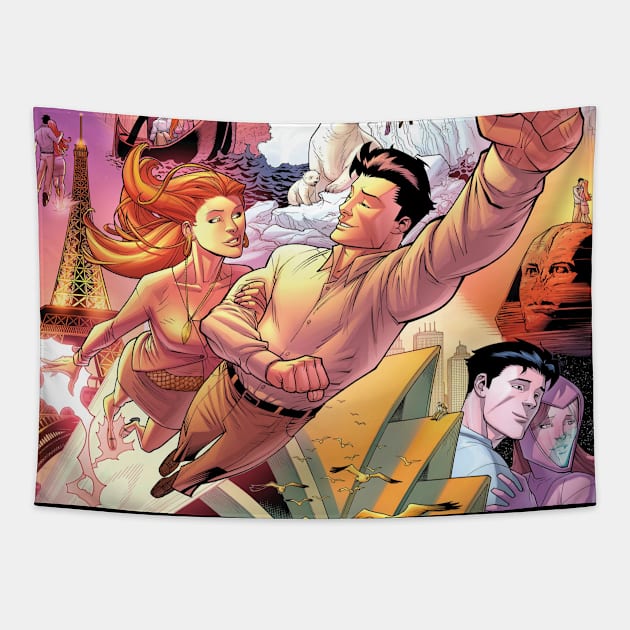 invincible poster Tapestry by super villain