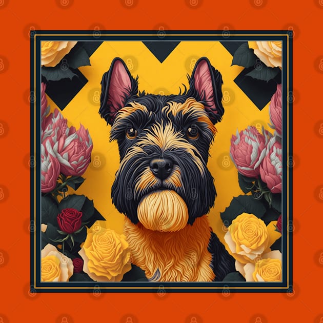 Miniature schnauzer, dog. style vector (yellow version miniature schnauzer) by xlhombat