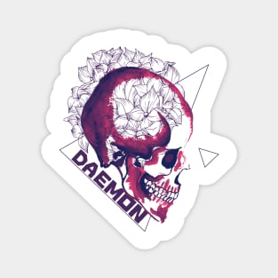 Daemon floral Skull Magnet