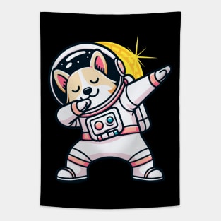 Total Solar Eclipse 2024 Shiba Inu Dabbing Tapestry