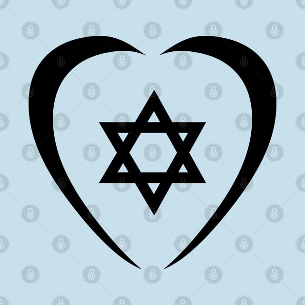 Jewish Heart Third Culture Series (Black) by Village Values