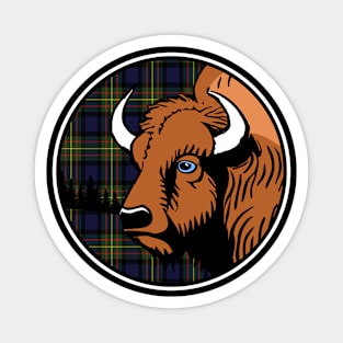 Good Ol Buffalo Patch with MacLaren Tartan Background - If you used to be a Buffalo, a Good Old Buffalo too, you'll find the bestseller critter patch design perfect. Magnet