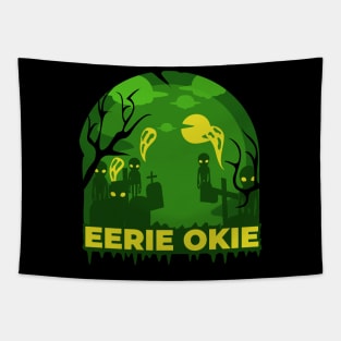 Eerie Okie Halloween Tapestry