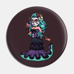 Sugar Skull Girl Pin