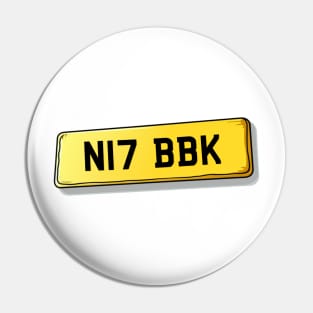 N17 BBK - Tottenham Number Plate Pin