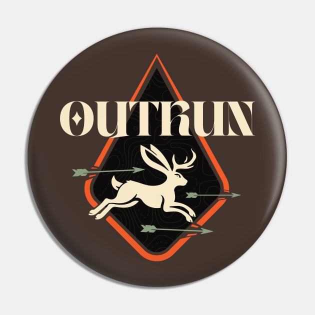 Outrun - Trail Running Society Pin by Aberrant Assembly