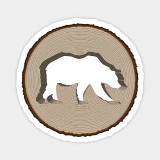 Wood Bear Magnet