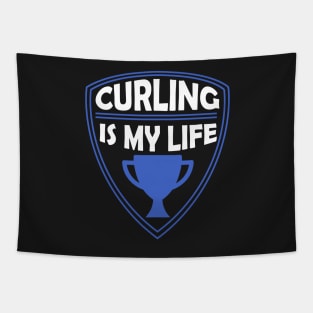 Curling is my Life Gift Tapestry