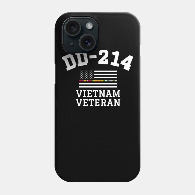 DD-214 Alumni Vietnam Veteran Thin Line Flag Phone Case by Revinct_Designs