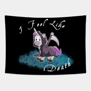 Grim Reaper Unicorn "I Feel like death" Tapestry