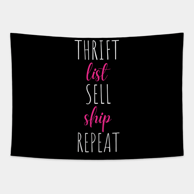 Thrift List Sell Ship Repeat Reseller Mask Sweatshirt Tapestry by MalibuSun