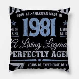 Born In 1981 All-American Original Birthday Living Legend Pillow