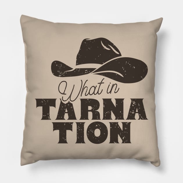 What in Tarnation | Cowboy Hat | MEME | Tan Sand Beige Background Pillow by anycolordesigns