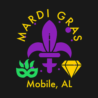 Mardi Gras Mobile Alabama, Mardi Gras Mobile AL Carnival, Mobile parade, float, ball, throw, Mardi Gras gift T-Shirt