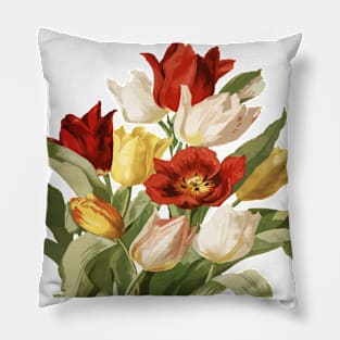 Beautiful Spring Tulips Cut Out Pillow