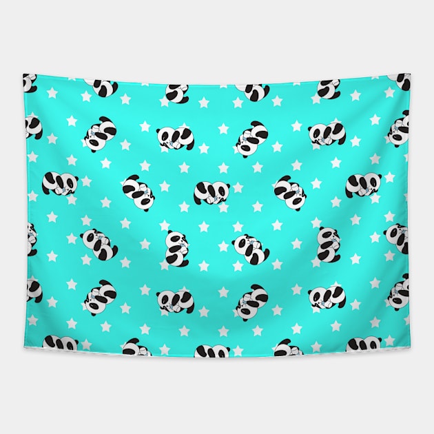 Cute pattern | panda drink milk Tapestry by Band of The Pand