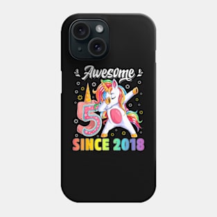 Awesome Dabbing Unicorn Birthday 5 Year Old Girl 5Th Phone Case