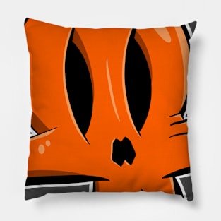 Orange Skull Pillow