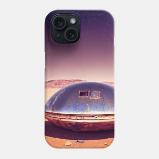 UFO lands in the desert Phone Case