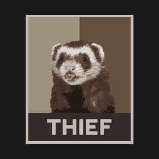 Ferret Thief Pop Art Style T-Shirt