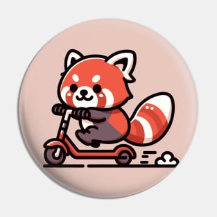 Urban Paws: Red Panda's Scooter Adventure Pin