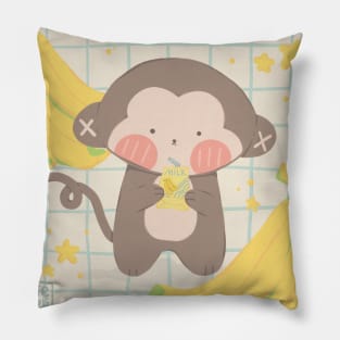 Banana Milk Monkey Pillow